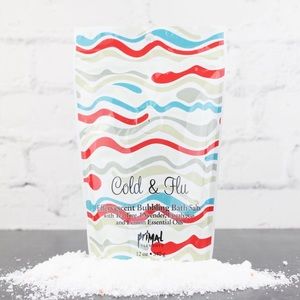New Primal Elements BUBBLING BATH SALT COLD & FLU Coconut Oil Eucalyptus Tea